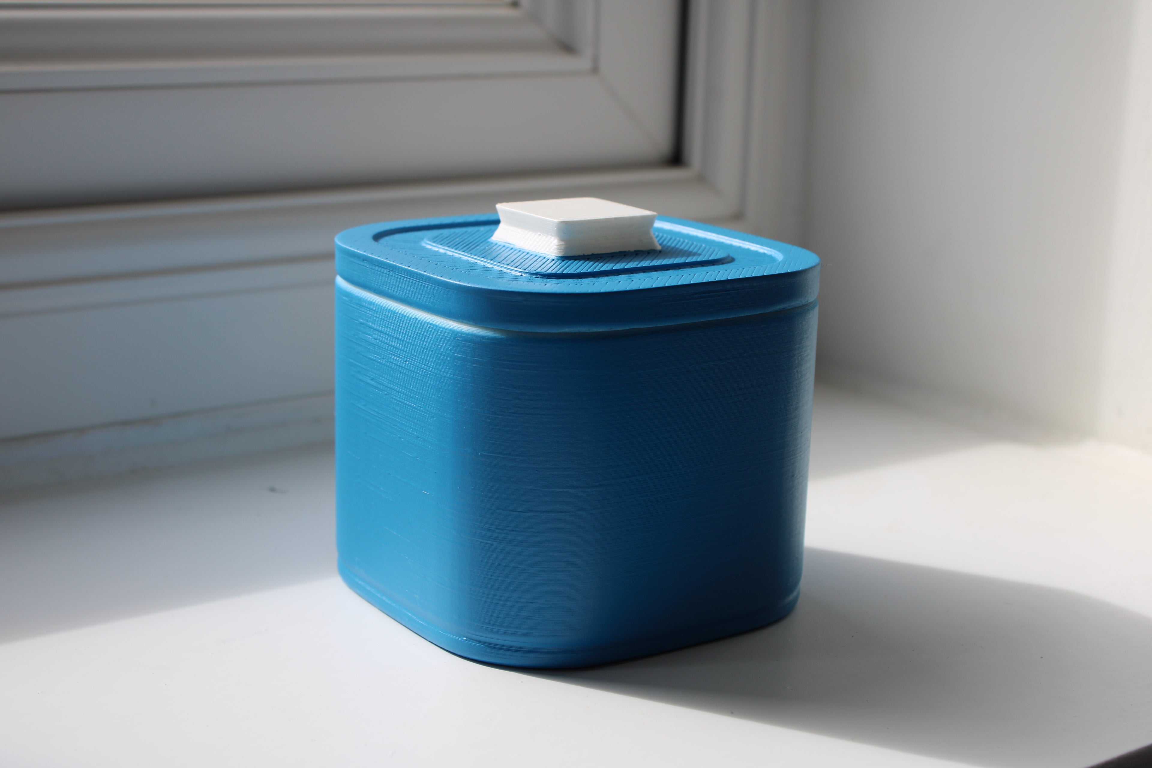 Small Versatile Storage Container Blue and White
