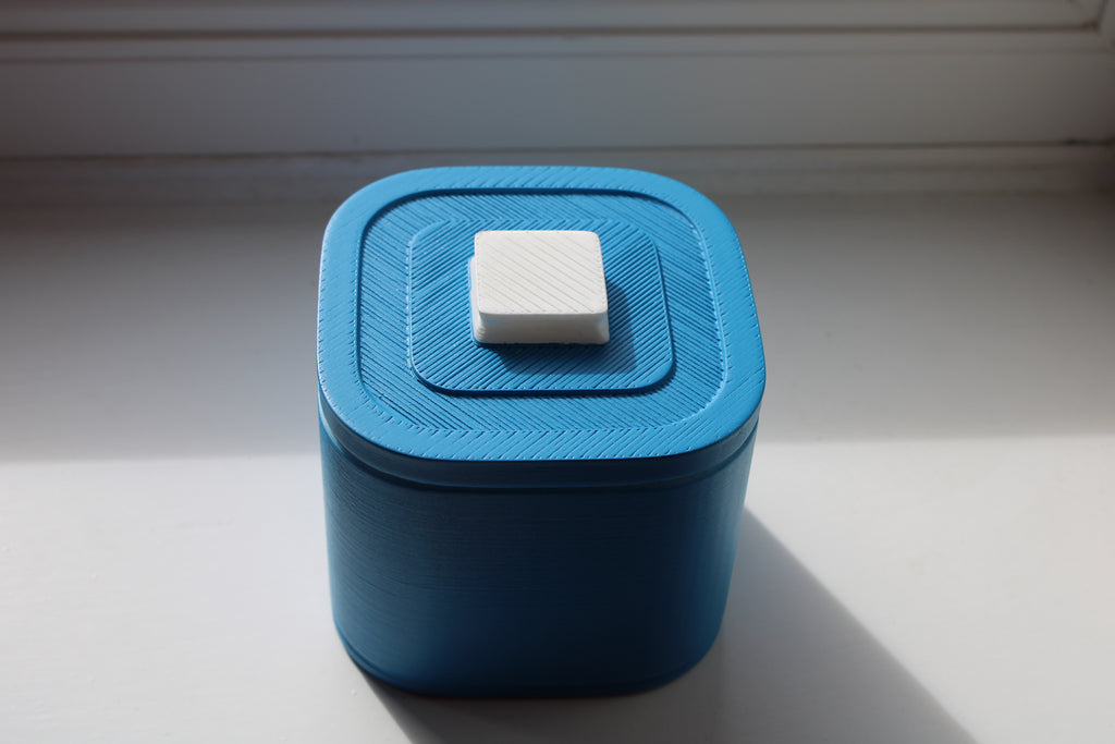 Small Versatile Storage Container Blue and White
