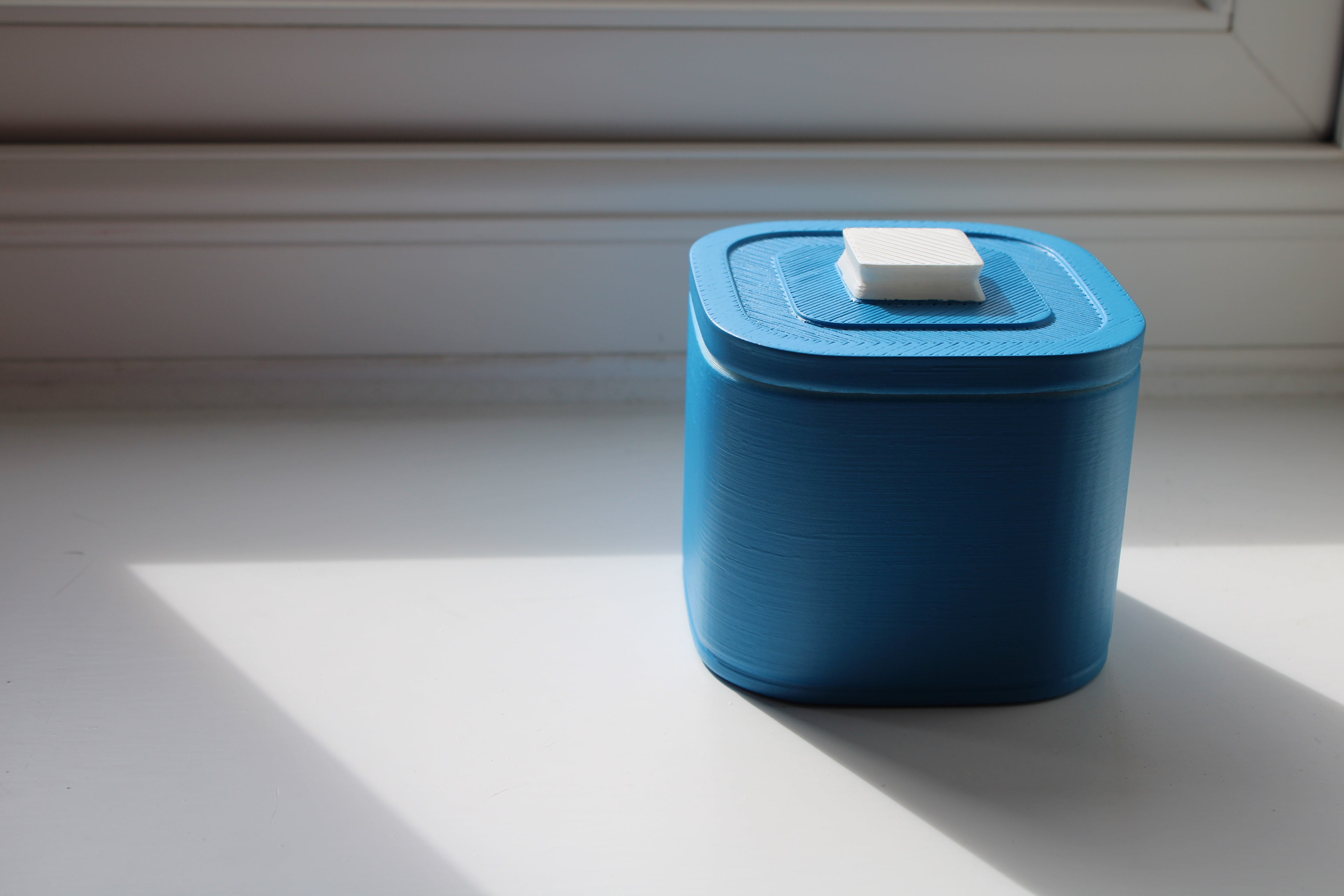 Small Versatile Storage Container Blue and White