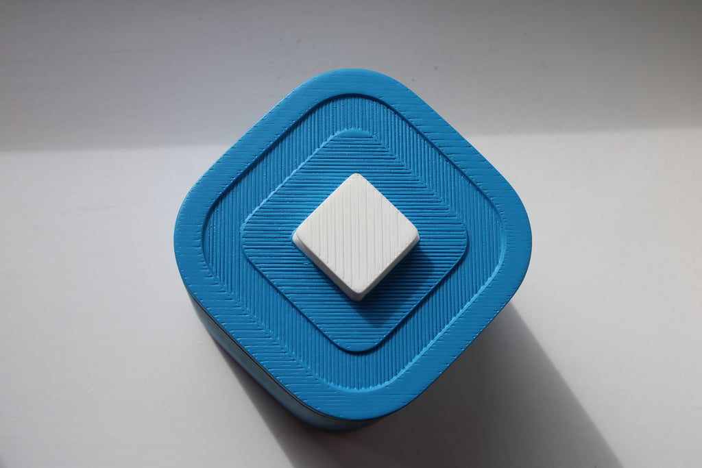 Small Versatile Storage Container Blue and White
