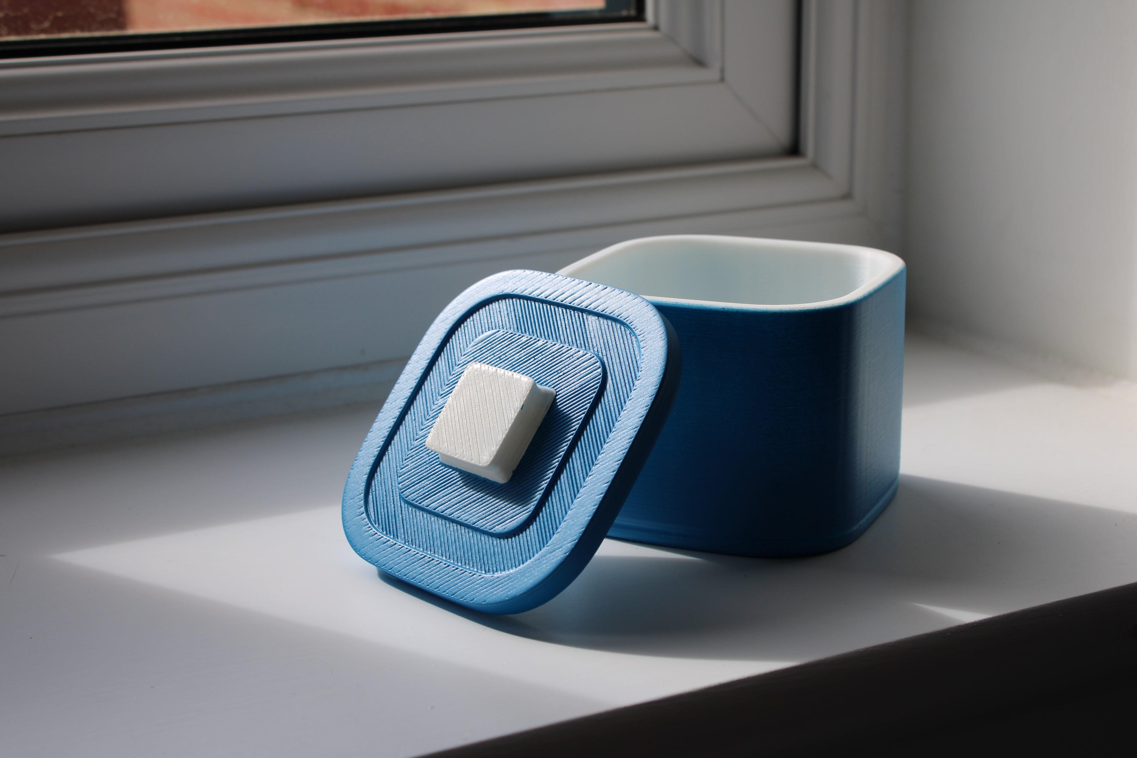 Small Versatile Storage Container Blue and White