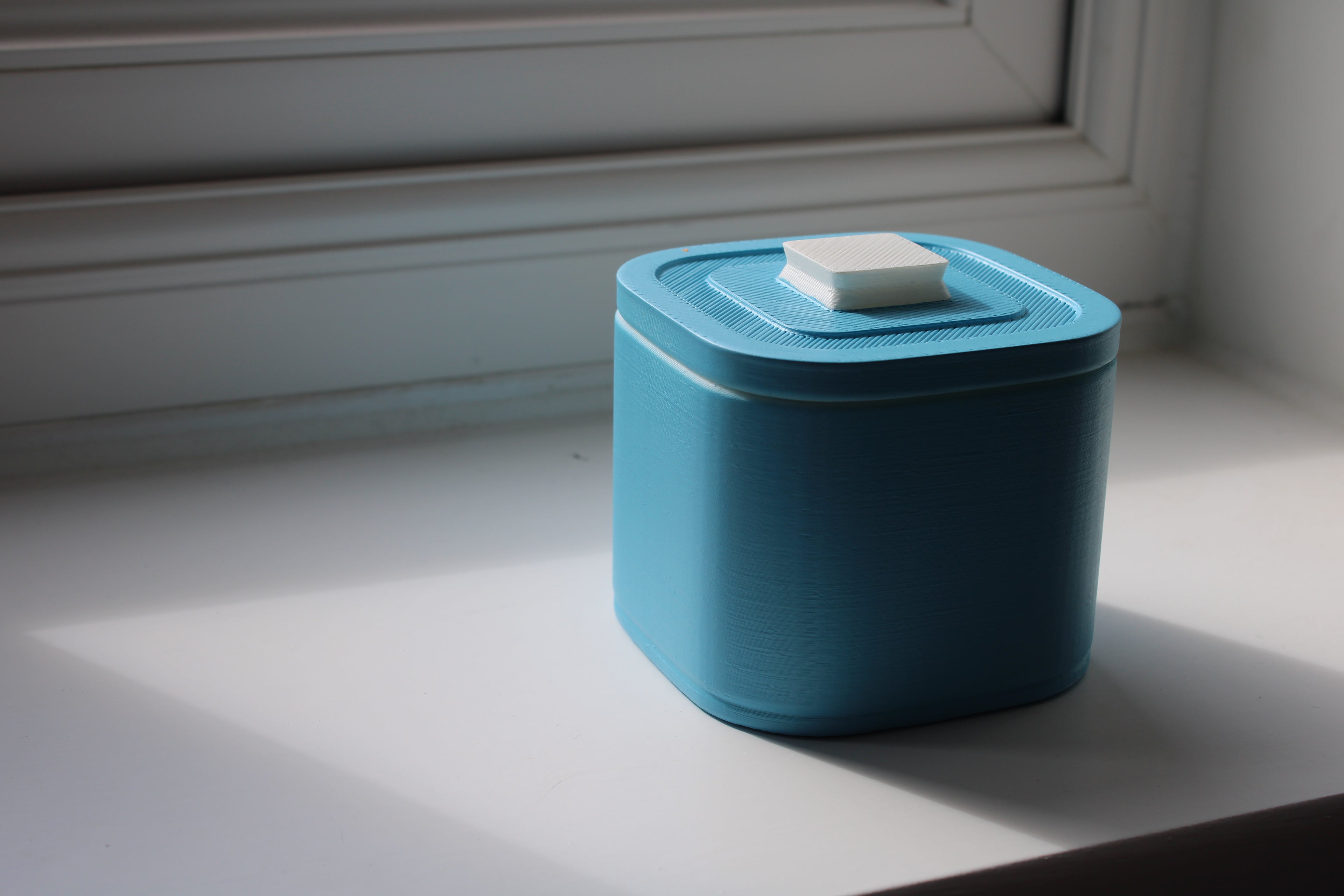 Small Versatile Storage Container Light Blue and White