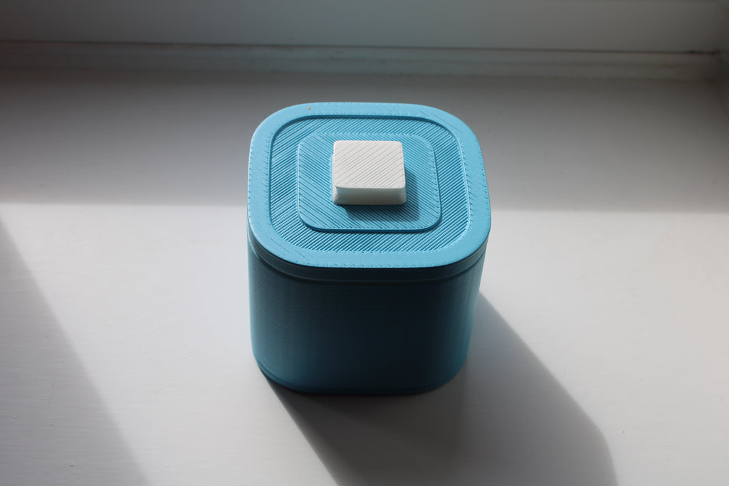 Small Versatile Storage Container Light Blue and White