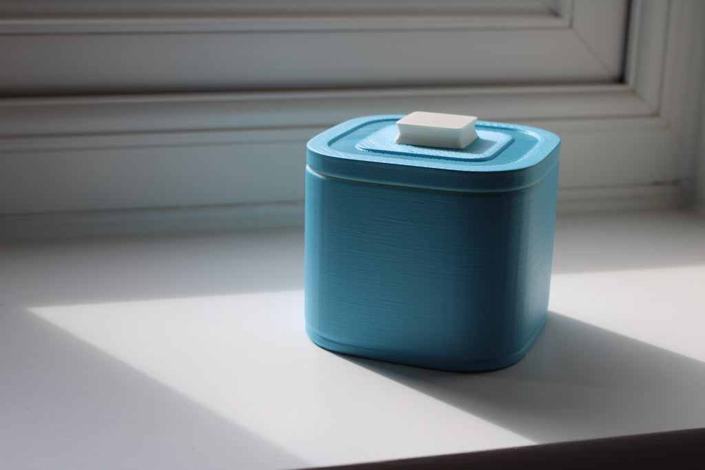 Small Versatile Storage Container Light Blue and White