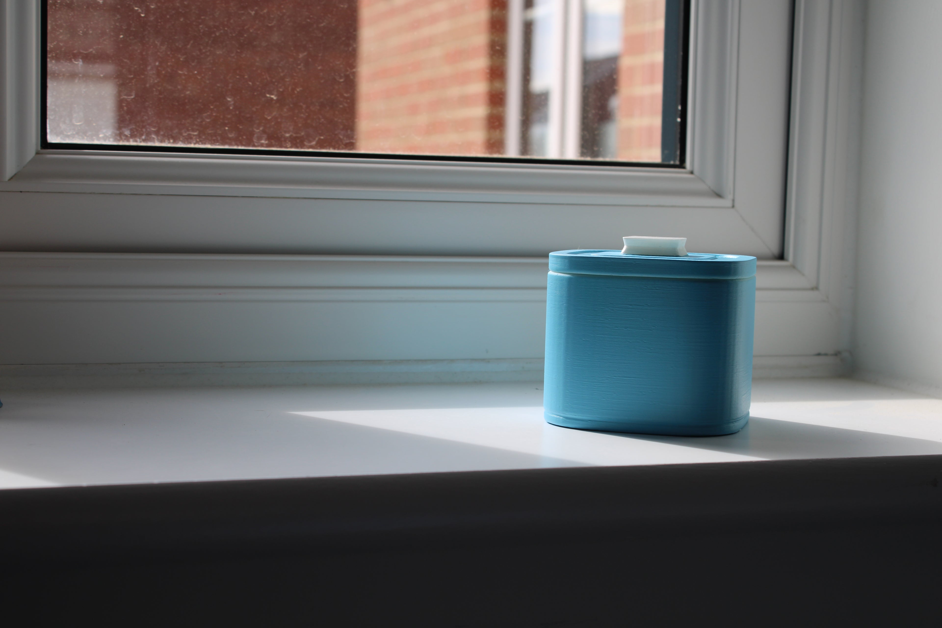 Small Versatile Storage Container Light Blue and White