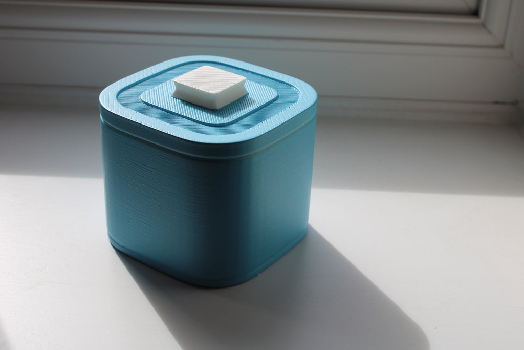 Small Versatile Storage Container Light Blue and White