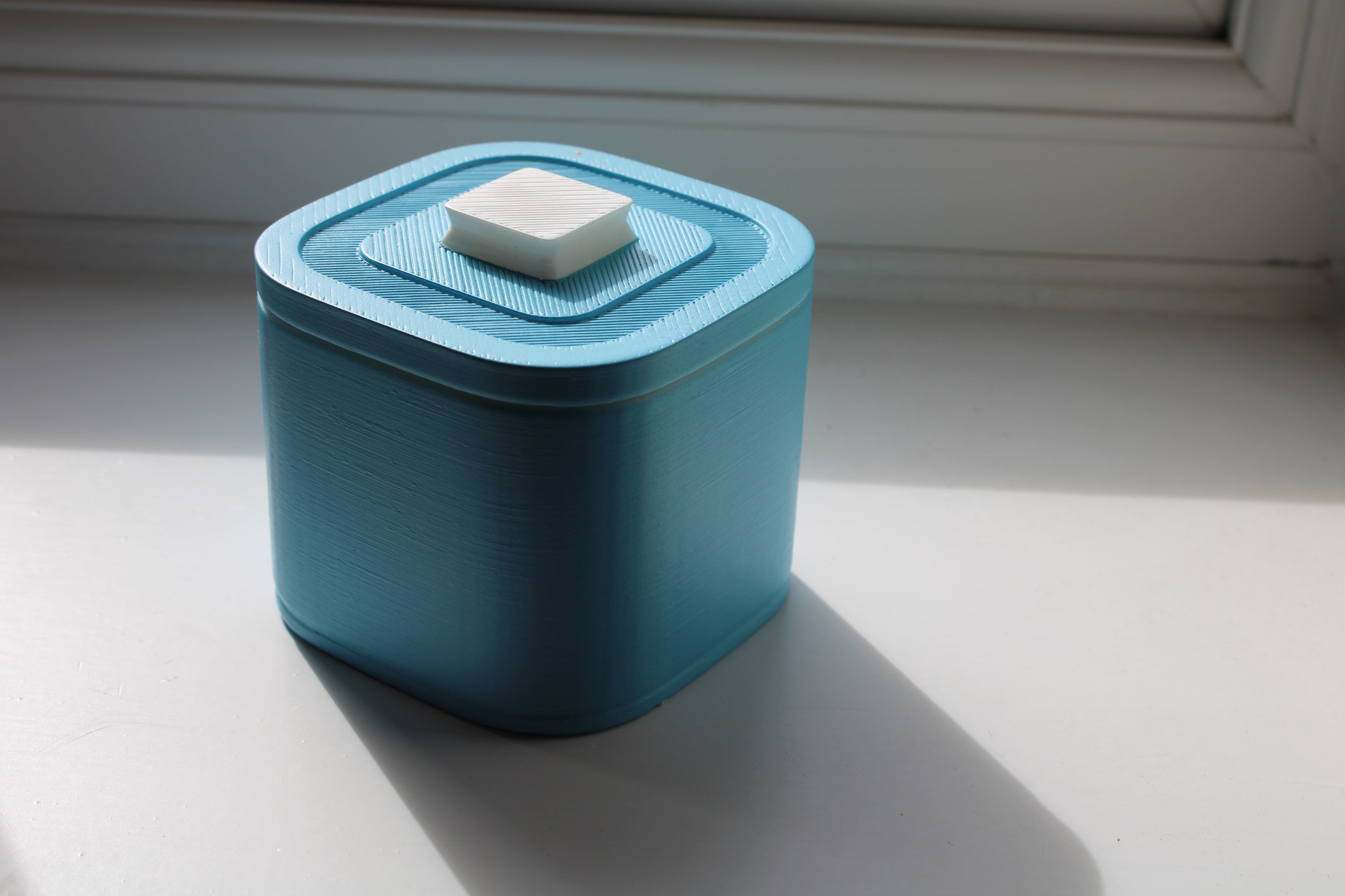 Small Versatile Storage Container Light Blue and White