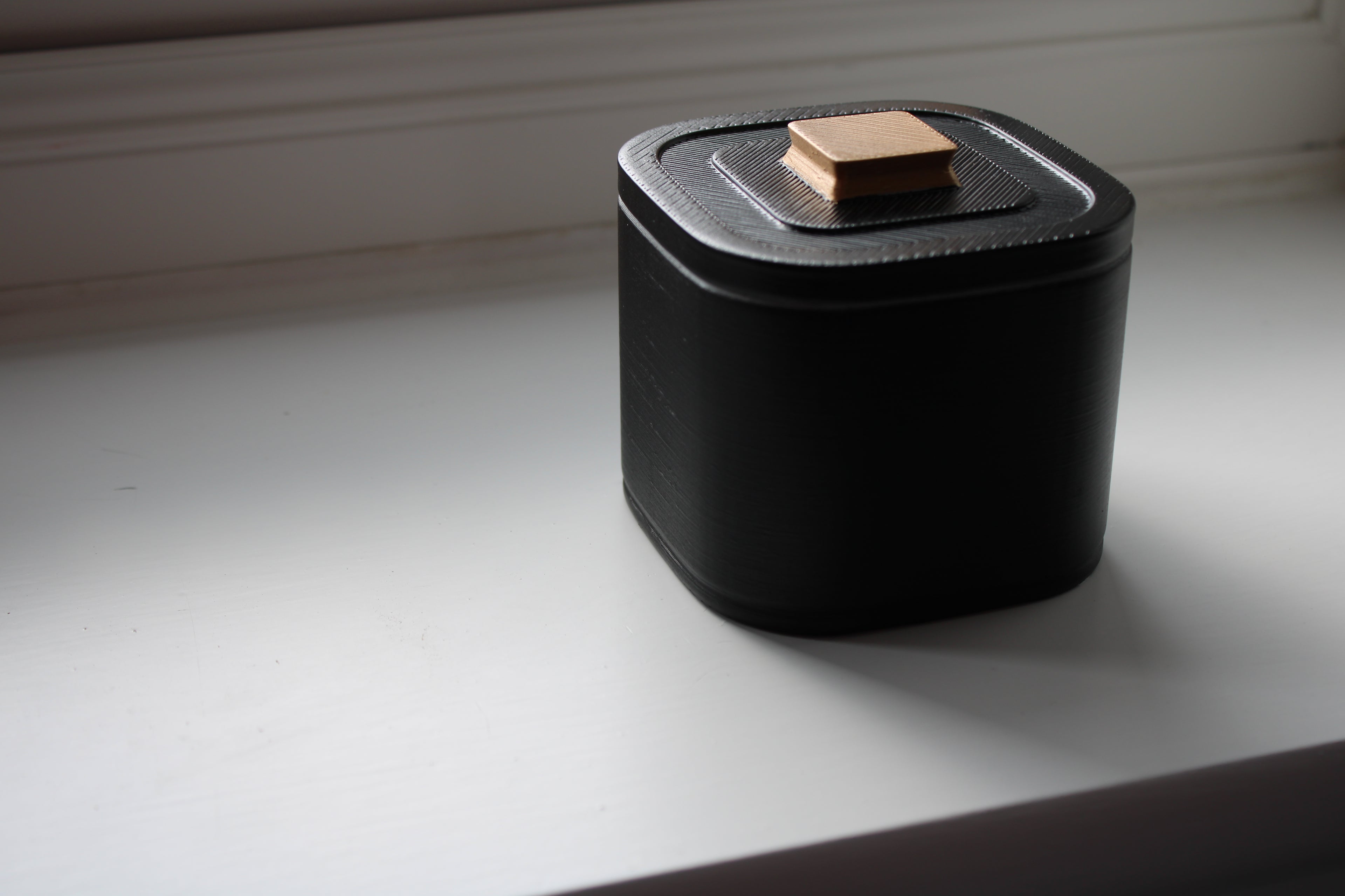 Small Versatile Storage Container Black and Gold