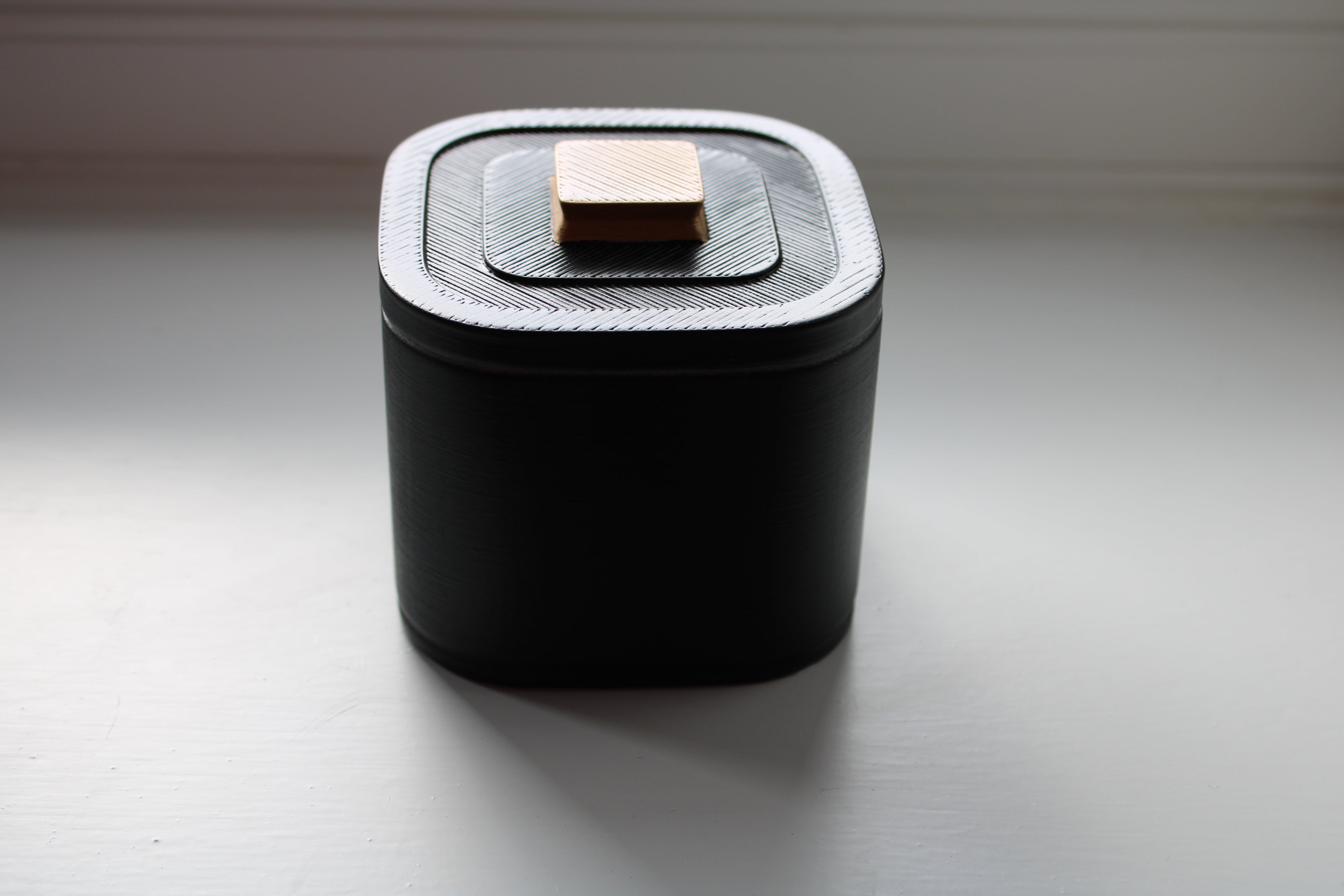 Small Versatile Storage Container Black and Gold
