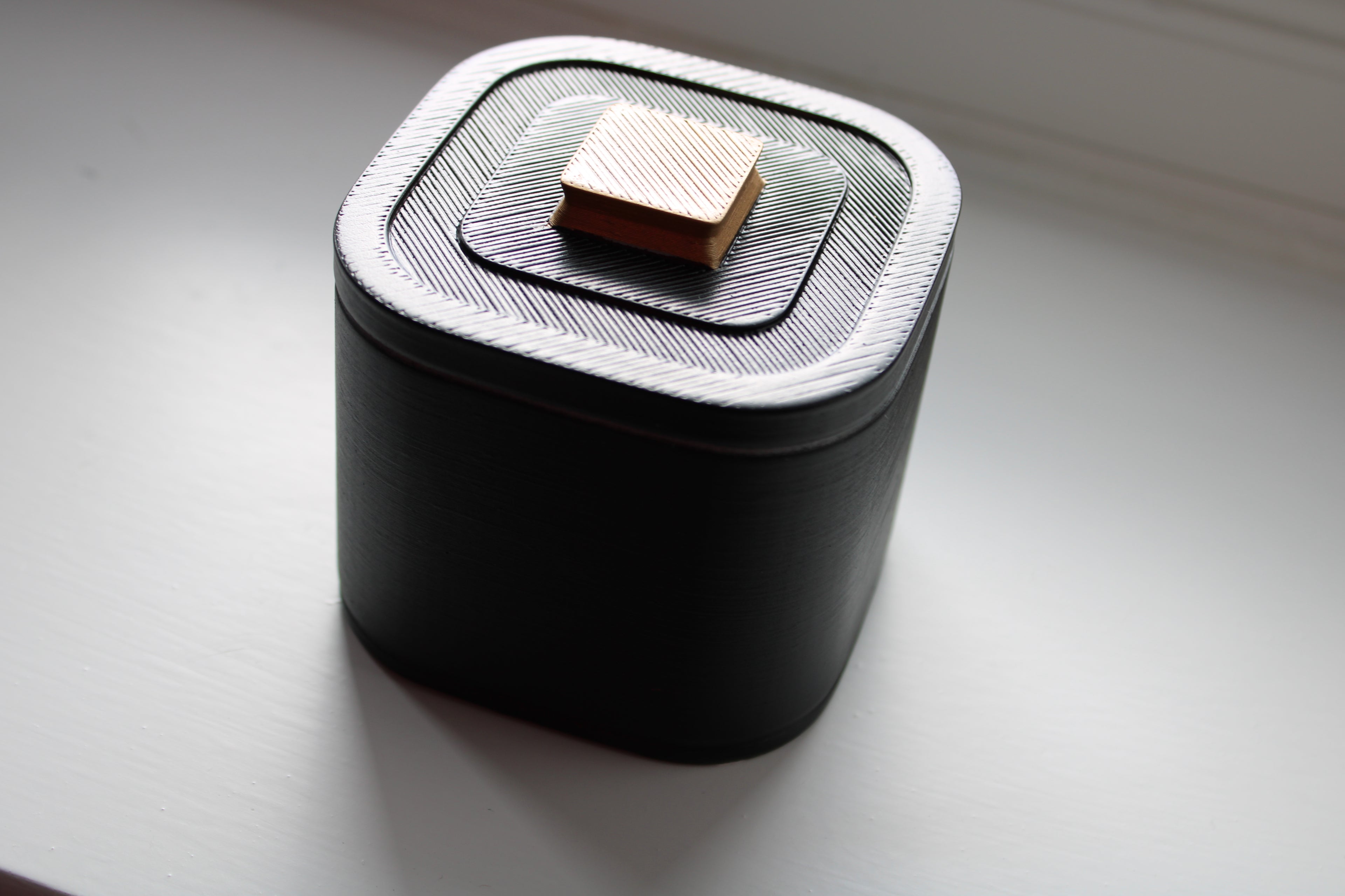 Small Versatile Storage Container Black and Gold