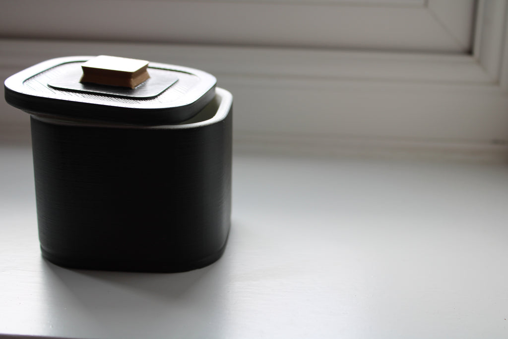 Small Versatile Storage Container Black and Gold