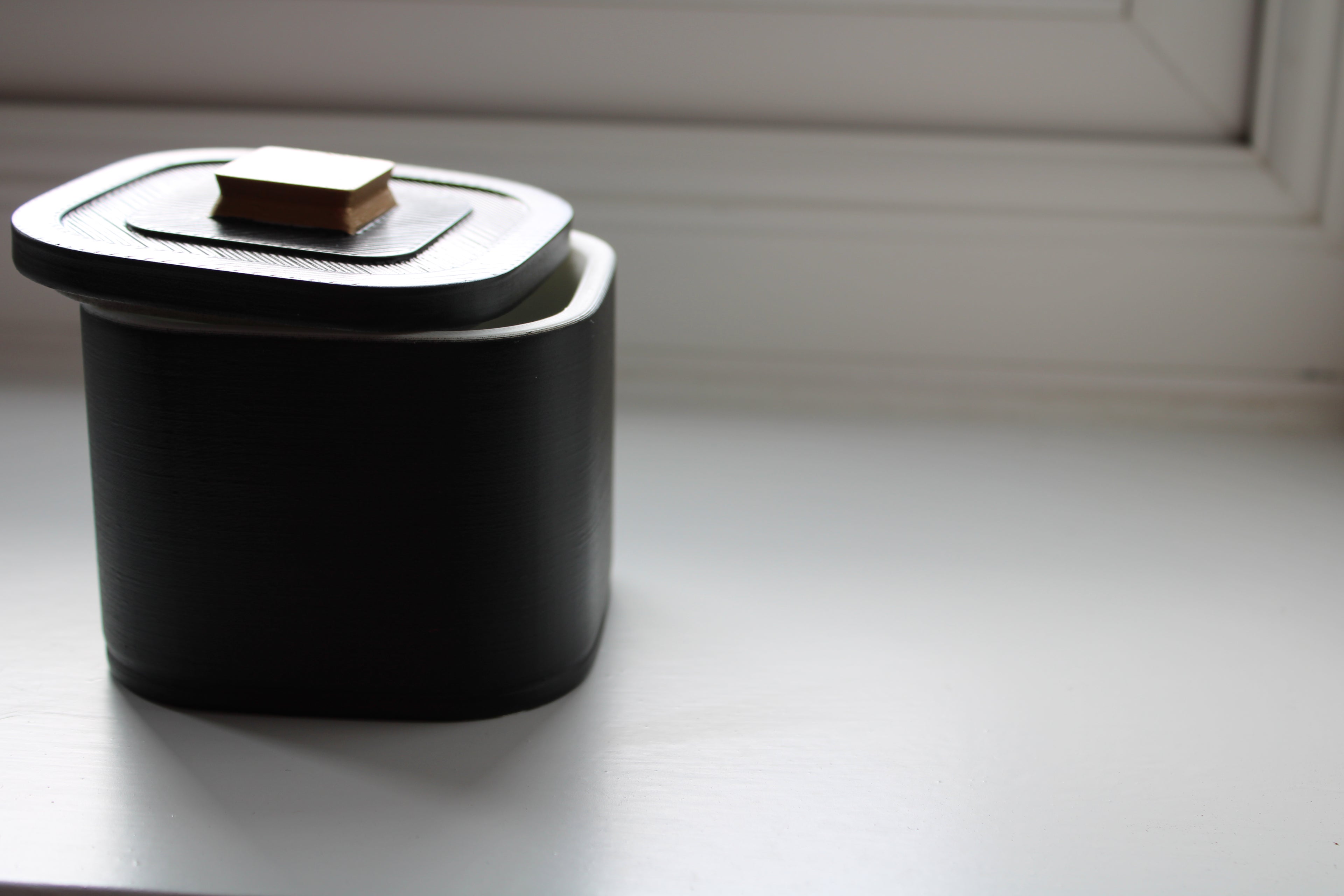 Small Versatile Storage Container Black and Gold