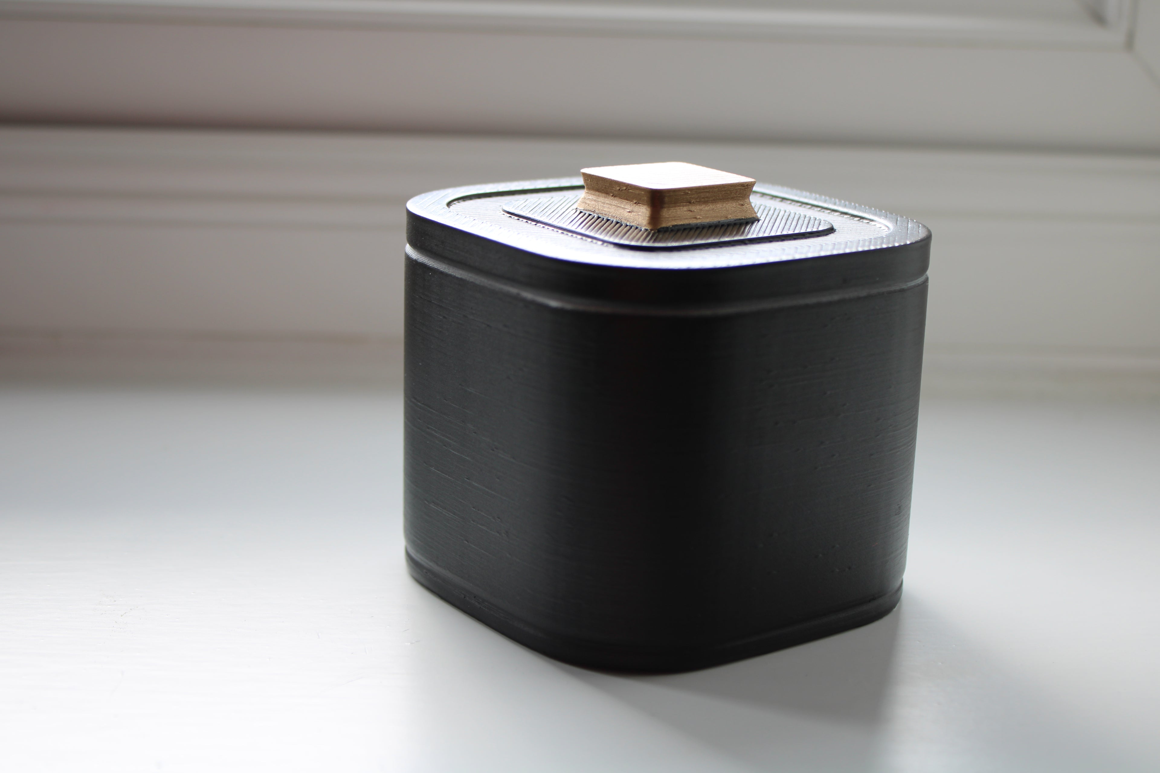 Small Versatile Storage Container Black and Gold