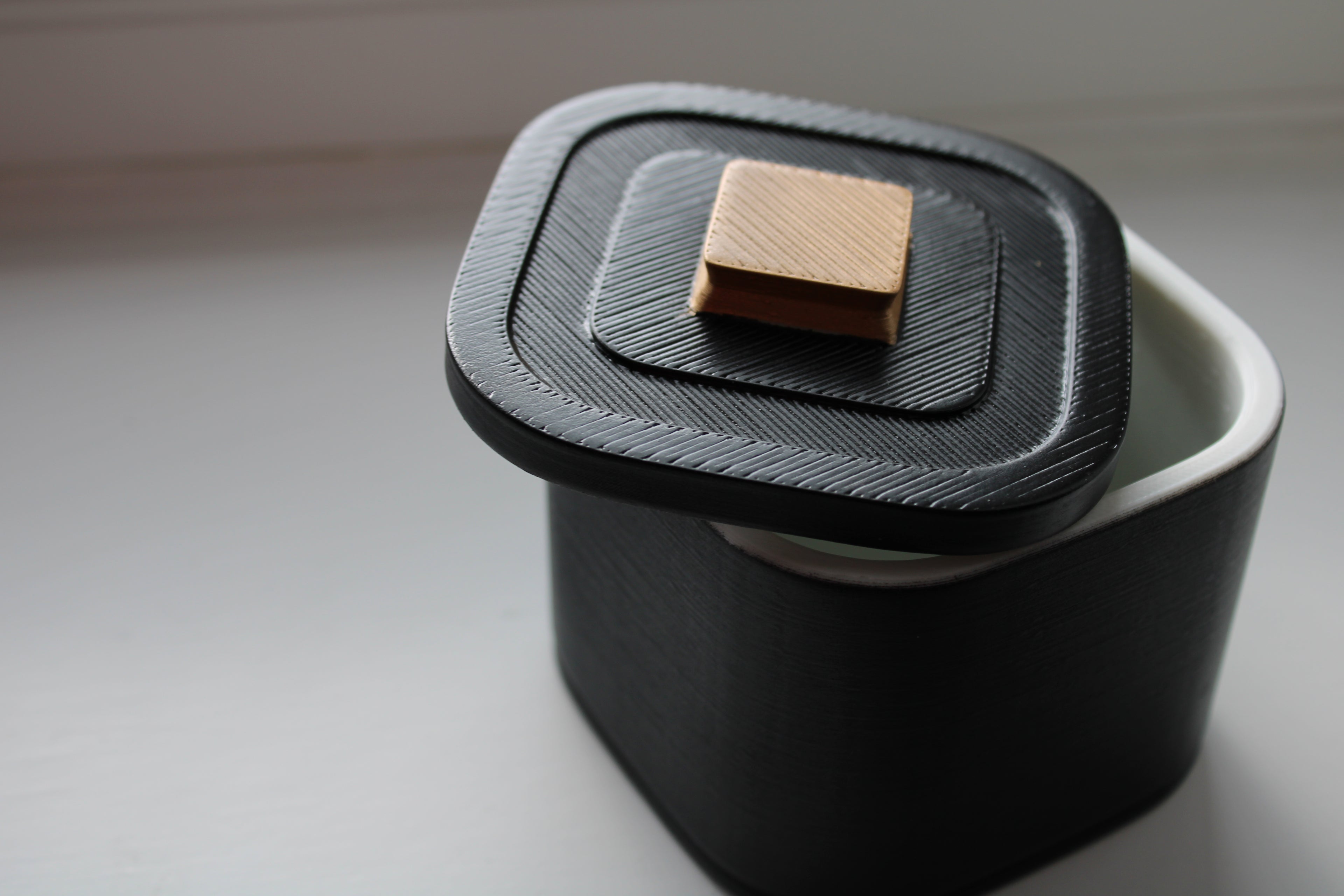 Small Versatile Storage Container Black and Gold