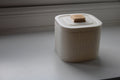 Small Versatile Storage Container Light White And Gold