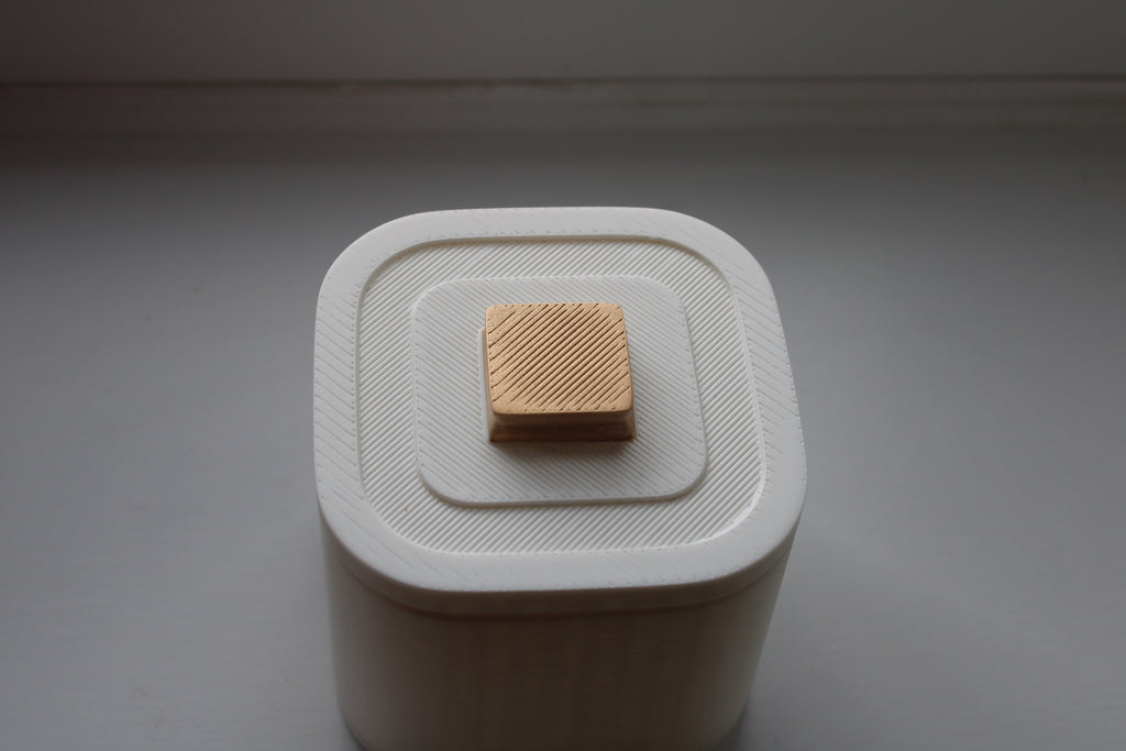 Small Versatile Storage Container Light White And Gold