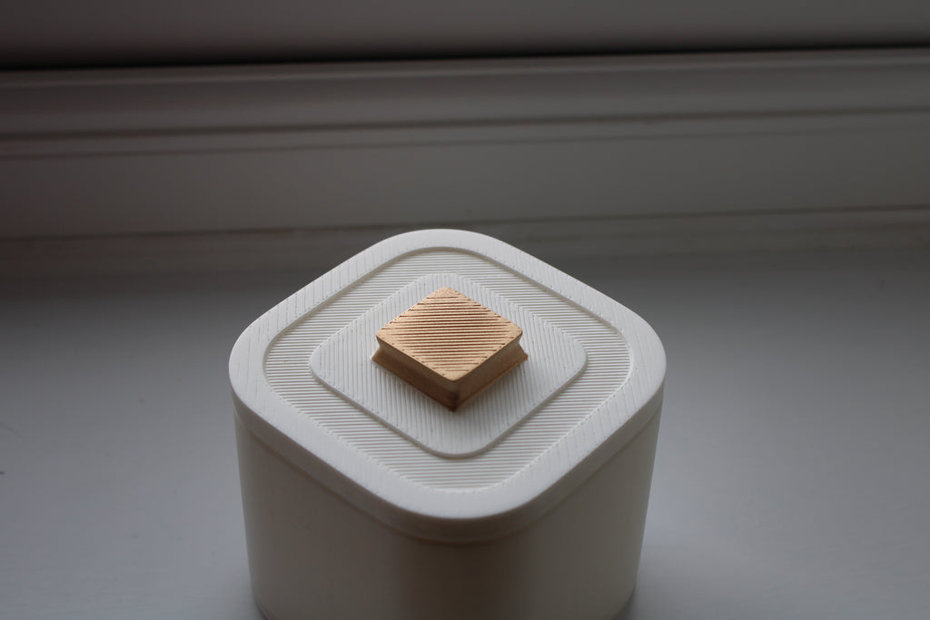 Small Versatile Storage Container Light White And Gold