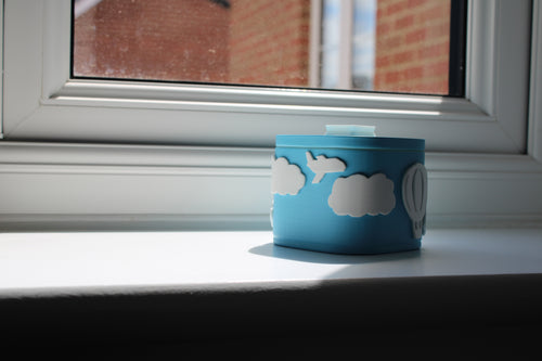 Small Versatile Storage Container Blue and White Clouds