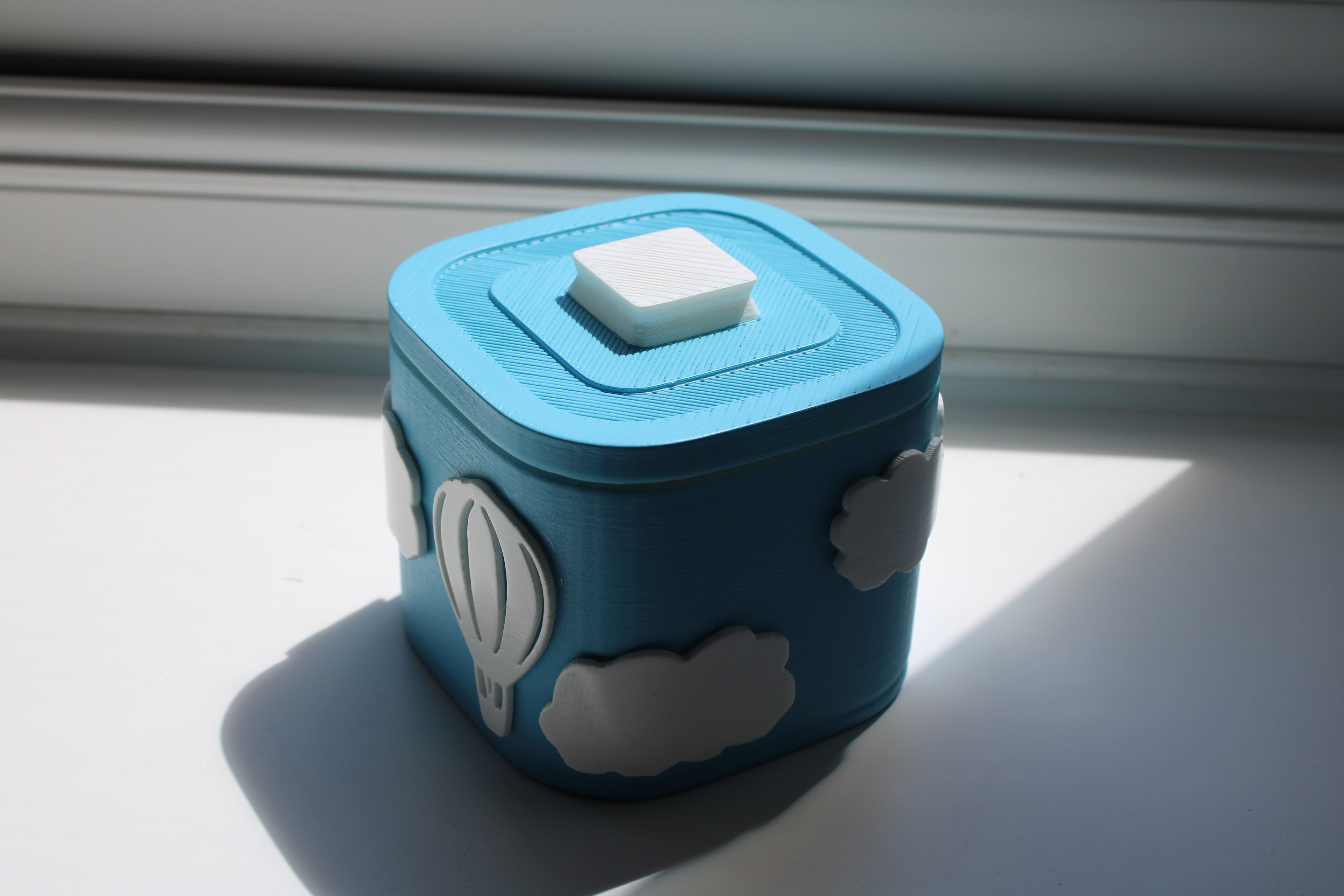 Small Versatile Storage Container Blue and White Clouds