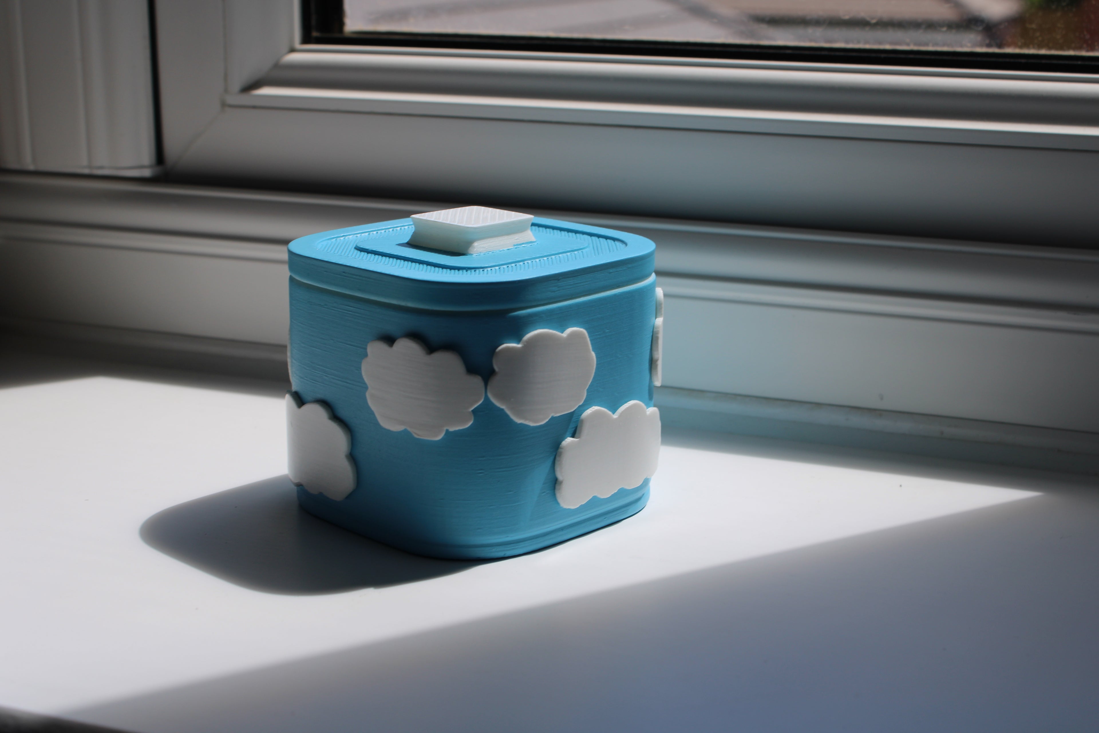 Small Versatile Storage Container Blue and White Clouds