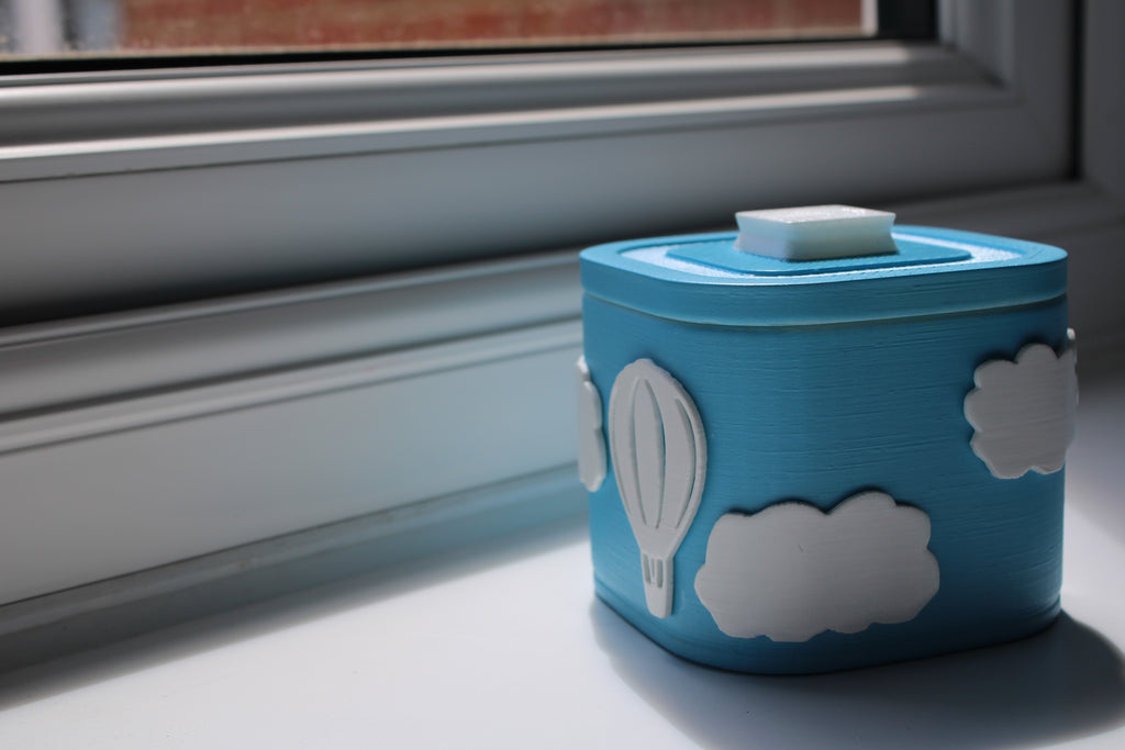 Small Versatile Storage Container Blue and White Clouds