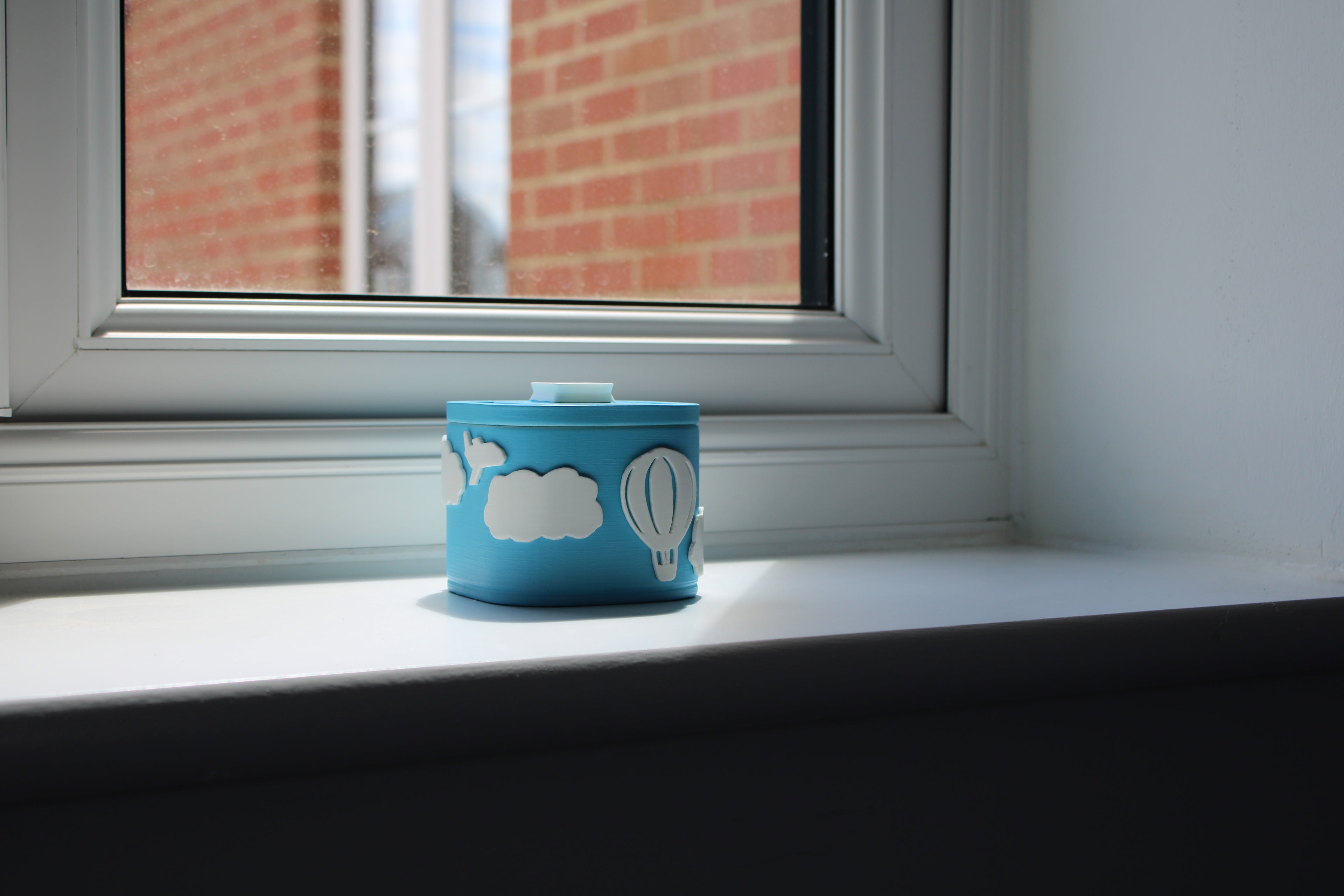 Small Versatile Storage Container Blue and White Clouds