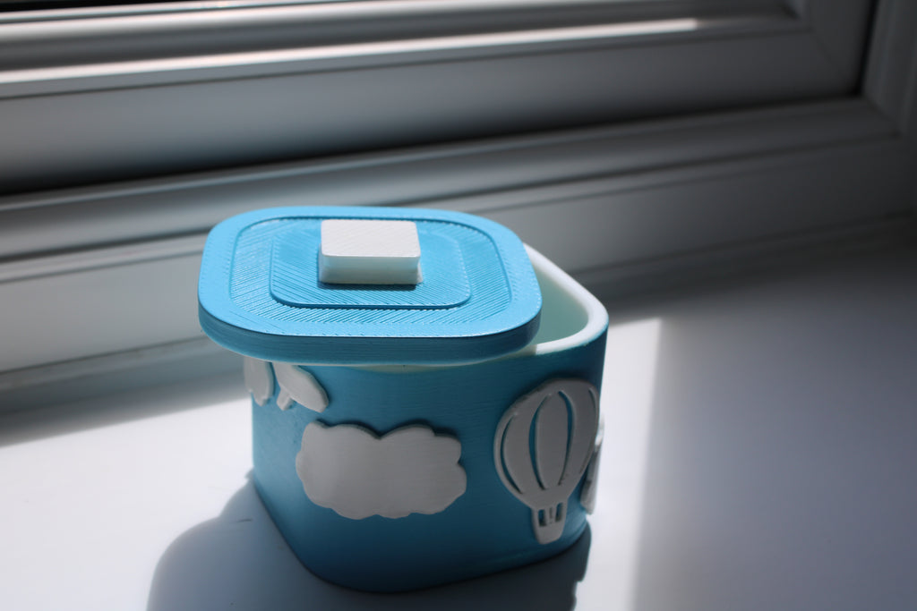 Small Versatile Storage Container Blue and White Clouds